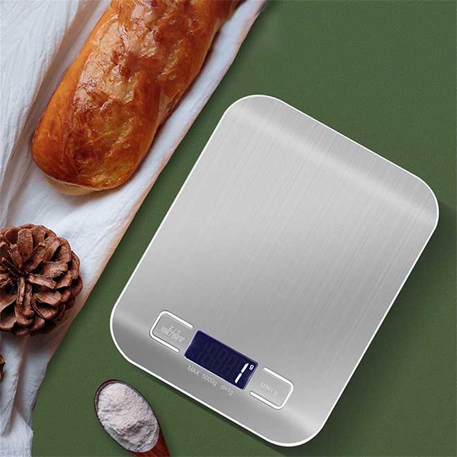ترازو آشپزخانه 5 کیلوگرم ابزار پخت و پز دقیق فولاد ضد زنگ HI Bilancia da Cucina Digitale Bianca - تصویر 2