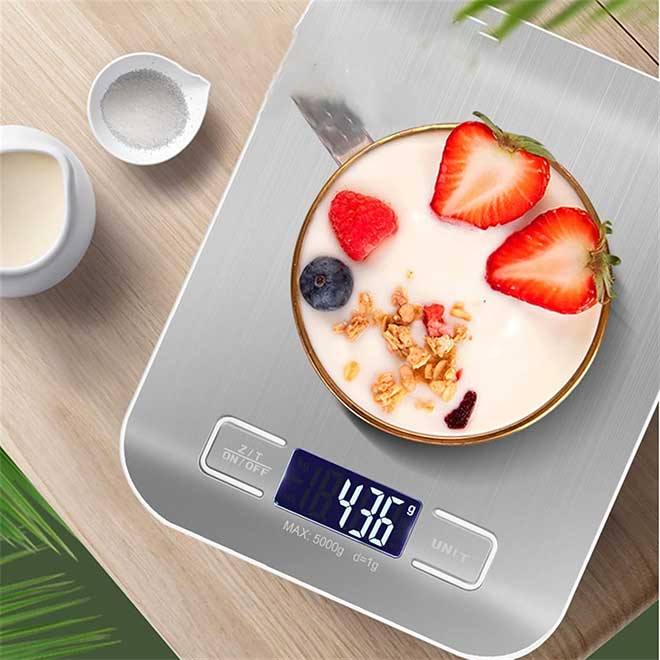 ترازو آشپزخانه 5 کیلوگرم ابزار پخت و پز دقیق فولاد ضد زنگ HI Bilancia da Cucina Digitale Bianca - تصویر 4