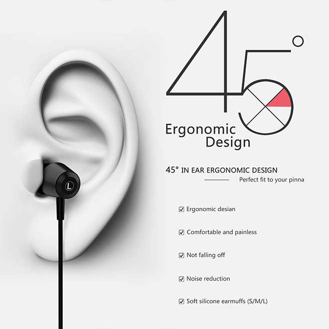 هدفون سیمی داخل گوش با میکروفون استریو Sound Isolating Tangle Free - تصویر 4