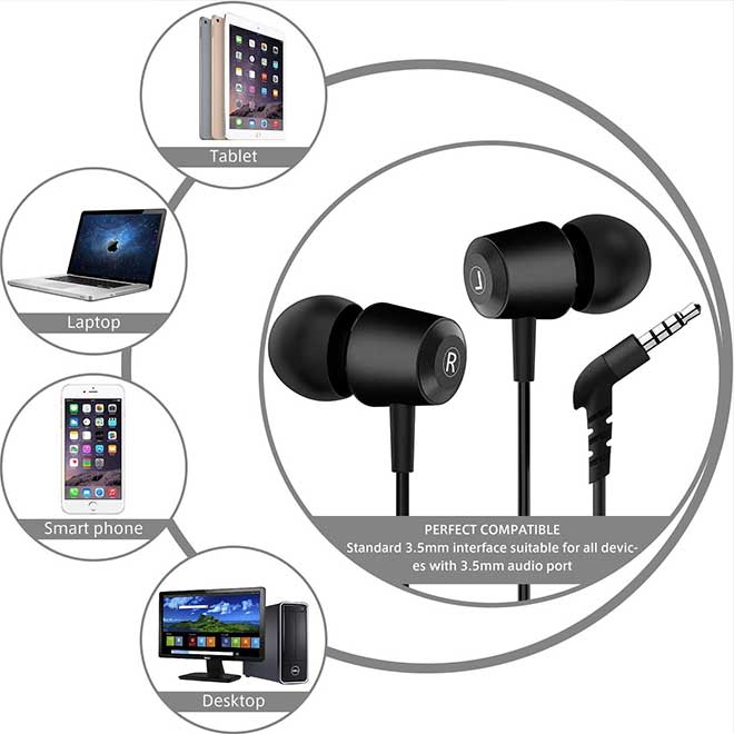 هدفون سیمی داخل گوش با میکروفون استریو Sound Isolating Tangle Free - تصویر 6
