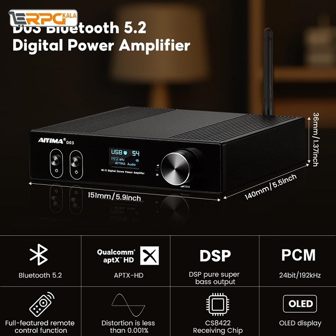 آمپلی فایر بلوتوث AIYIMA D03 HiFi